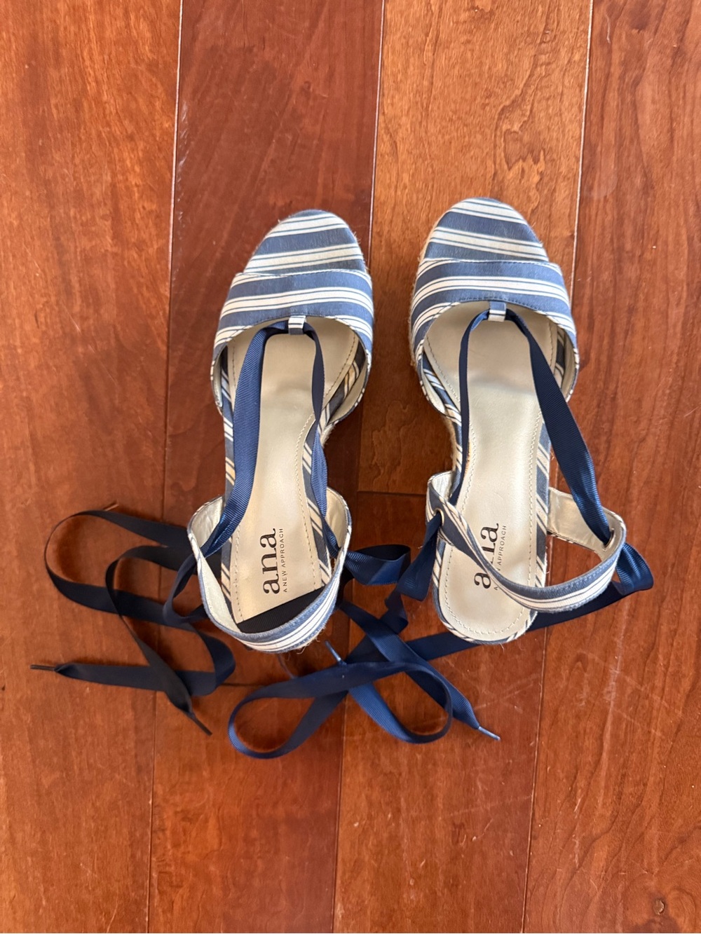 ANA Striped Blue Lace-Up Women's Sandals
